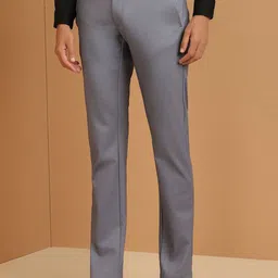 Allen Solly Men Mid-Rise Textured Slim Fit Formal Trouser image 4