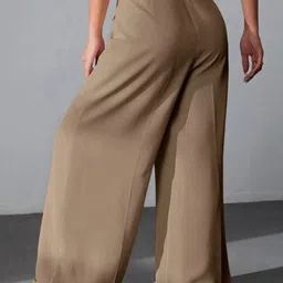 Next One Women Smart Fit High-Rise Easy Wash Pleated Parallel Trousers image 2