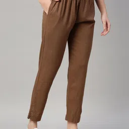 GOLDSTROMS Women Brown Cotton Trousers image 4