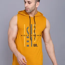 SLOWLORIS Pack Of 2 Printed Sleeveless Hooded Gym Innerwear Vests image 4