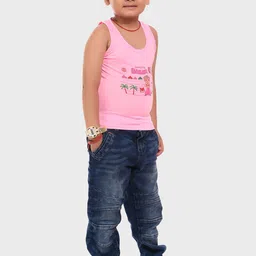 BAESD Boys Assorted Pack Of 4 Printed Cotton Innerwear Vests image 3