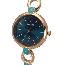 Timex Women Brass Dial & Bracelet Style Straps Analogue Watch TWEL18107 image 5