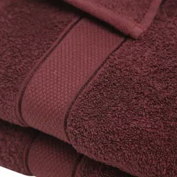 Creeva Unisex Burgundy Pack of 2 Bath Set Towel image 4