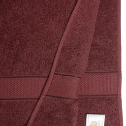 Creeva Unisex Burgundy Pack of 2 Bath Set Towel image 2