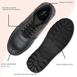 stonix STONIX® HYPO Safety Shoes for Men's | Steel Toe, Sturdy Leather, Lightweight feel | Anti-slip & Water-Resistance | Construction Site's Use,(SIZE-09, BLACK) image 5