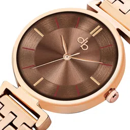 DressBerry Women Brown Brass Dial & Stainless Steel Straps Analogue Watch DB-021-Brown image 5