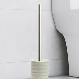OBSESSIONS White & Brown Geometric Print Toilet Brush with Holder-picture-8
