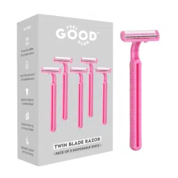 Feel Good Club Twin Blade Razors - Pack Of 5 Units For Quick & Painless Body Shaving & Hair Removal-image-3