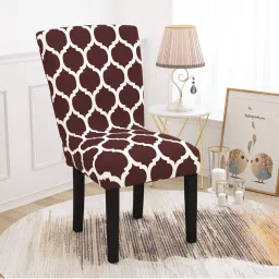 Story@Home Polyester Spandex Maroon Motif Print Chiar Cover-image-19