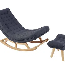 wooden twist Kelwin Lounge Chair in Grey Colour image 1