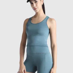 Musclemind Women Teal Solid Shorts-picture-40