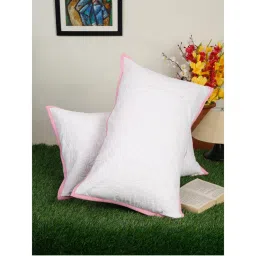 HOSTA HOMES White Floral Pure Cotton Pillow Covers (Pack of 2)-image-10