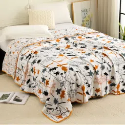 Story@Home White Floral Printed Dohar (Queen)-picture-22