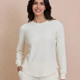 Nykd By Nykaa Full Sleeve Waffle T-Shirt NYS803-Off White-picture-29