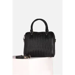 Allen Solly Women Casual Textured Black Handbag with Detachable Strap-image-96