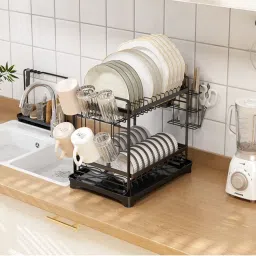 ARHAT ORGANIZERS Double Layer Dish Rack-image-44