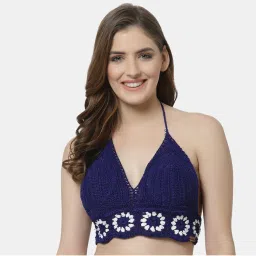 Velvery Handmade Crochet Granny Square Tank Top Bra-Blue-picture-17