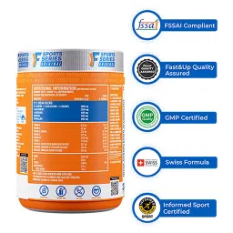fast & up Fast&Up BCAA Advanced BCAA Supplement powder with Glutamine, Citrulline,L-Arginine & Taurine For Muscle Recovery & Endurance - Pre/Post & Intra Workout Supplement - (Orange Flavour) image 2