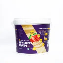 Healthfarm Hydro Gain Mass Gainer Protein Powder | Protein Powder for Muscle Gain | Whey Protein + Muscle Builder | Weight Gainer Protein Powder | Creatine Supplements - Flavour- Strawberry Banana 5kg-picture-24