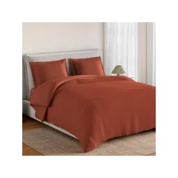 SPACES Everyday Essentials Bruschetta Cotton Soft Plain Bedsheet with 2 Pillow Covers image 2