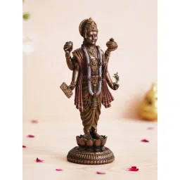 eCraftIndia Lord Dhanvanthri Idol - Hindu God of Medicine - Vishnu Statue image 2