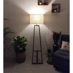 symplify Angular Beige Jute Floor Lamp with Beige Jute Base image 2