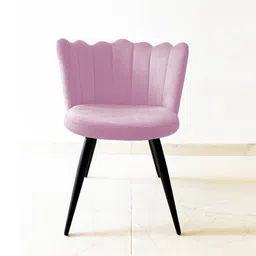 finchfox Finger Luxurious Metal Dining Chair set of in Light Pink Finish image 2