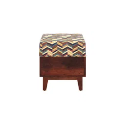 globally indian Olive Solid Wood Square Ottoman - Set of 2 image 2