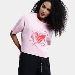 converse Radiating Love SS Crop OS Graphic Tee women's t-shirt image 3