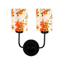 devansh Easton Dual Multicolor cotton shade wall mounted lamp with iron base image 3