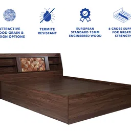 direct factory to home private limited (df2h) Timber Engineered Wood Queen Size Box Storage Upholstered Bed in Walnut ... image 4