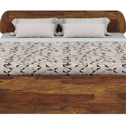 vintage home Sleigh Solid Wood Queen Size Drawer Storage Bed in Provincial Teak Finish image 3