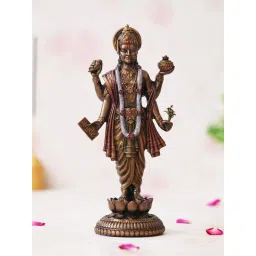 eCraftIndia Lord Dhanvanthri Idol - Hindu God of Medicine - Vishnu Statue image 5
