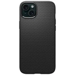 spigen Liquid Air Soft TPU Back Cover for iPhone 15 (Air Cushion Technology, Matte Black) image 3