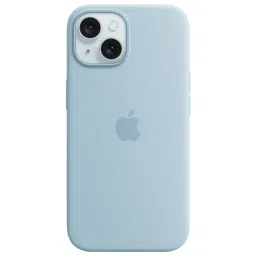 Apple Soft Silicone Back Cover for Apple iPhone 15 Plus (Supports Wireless Charging, Light Blue) image 2