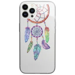 Macmerise Dream Catcher Feathers Liquid Silicone Back Cover for Apple iPhone 14 Pro (Supports Wireless Charging, Multi Color) image 3