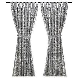 ikea åkerkulla Curtains with tie-backs, 1 pair, grey/white/with tab top, 145x150 cm-picture-14