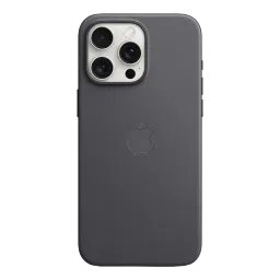 Apple Soft FineWoven Back Cover for Apple iPhone 15 Pro Max (MagSafe Charging Support, Black) image 3