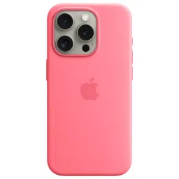 Apple Soft Silicone Back Cover for Apple iPhone 15 Pro (Supports Wireless Charging, Pink) image 2