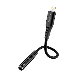 POWERUP Lightning Connector to 3.5mm Stereo 0.40 Feet (0.12 M) Cable (Inbuilt DAC Chip, Black) image 3