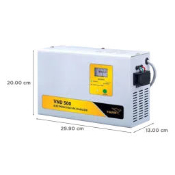 V-Guard 15 Amps Voltage Stabilizer For 2T Air Conditioner (150 - 285 V, Digital Display, VND 500, Grey) image 3