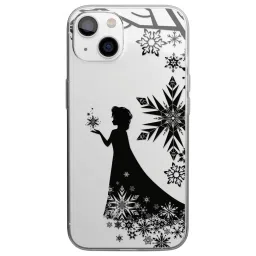 Macmerise Elsa Silhouette Silicone Back Cover for Apple iPhone 14 (Supports Wireless Charging, Clear Black) image 3