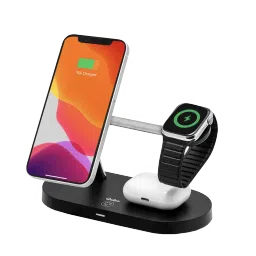 Qubo MagZap Z5 15W 4-in-1 Wireless Charger for iPhone 11, X, 12 & Above, AirPods 3rd G, Pro & iWatch 1, 2, 3, 4, 5, 6, SE, 7 (Short Circuit Control, Black) image 3