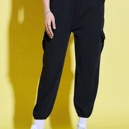 DIMPY GARMENTS Women Relaxed High-Rise Relaxed Fit Joggers-image-72