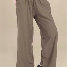 DIVISIVE Women Solid Relaxed Loose Fit Mid -Rise Easy Wash Trousers-image-27