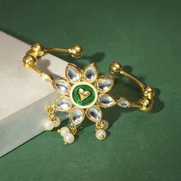 TEEJH Women Handcrafted Gold-Plated Wraparound Bracelet-image-99