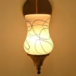 SOMIL White & Black Printed Glass Cylinder Shaped Wall Lamp image 5