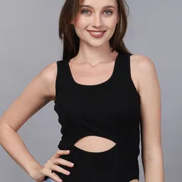 SWISHIN Round-Neck Moon Cutout Bodysuit-picture-21