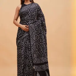 Shivya Ethnic Motifs Pure Cotton Handloom Bagru Saree-picture-28