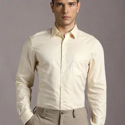 Louis Philippe Men Slim Fit Solid Spread Collar Pure Cotton Formal Shirt-image-53